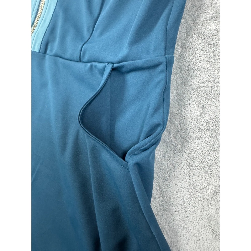 SSYS The Label Womens Golf Tennis Zip Sleeveless Dress Built In Shorts Blue Med - Picture 5 of 11